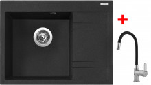 Sinks RIM 650 L Granblack + Flexia 